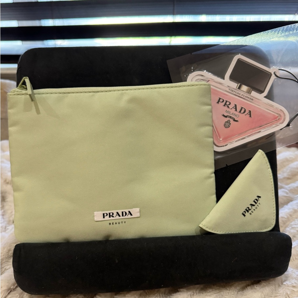 Bundle Deal- Prada Light Green Pouch & Mirror NEW